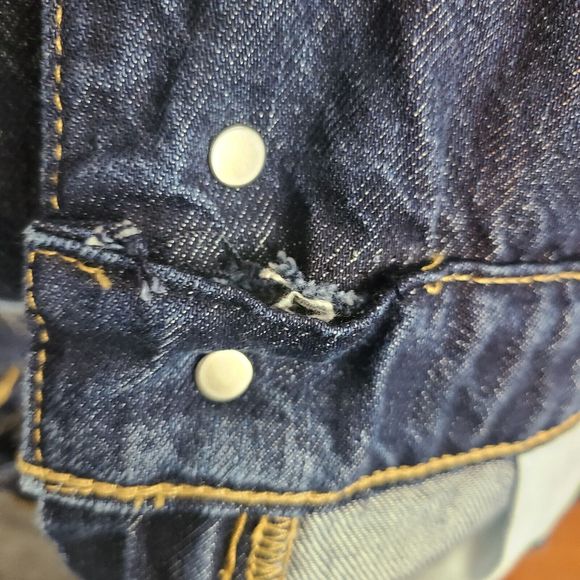 New RE/DONE Corset Mini Skirt in Indigo Flow Denim Womens (26) Small Defect-$285 - Picture 3 of 11